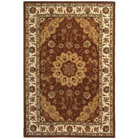 SAFAVIEH 6 x 9 ft. Medium Rectangle Traditional Traditions Tan and Ivory Hand Tufted Rug TD610D-6